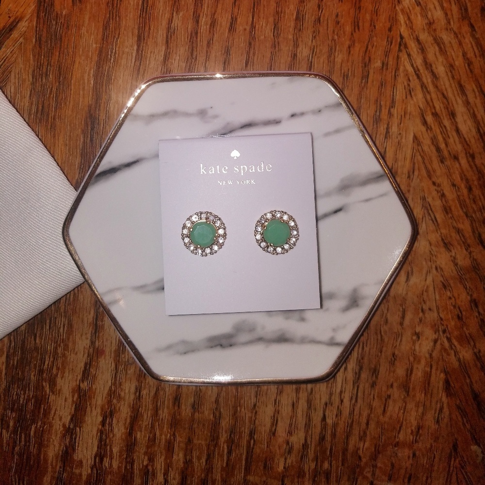 BNWT Kate Spade Green stone with faux diamonds - Picture 2 of 3